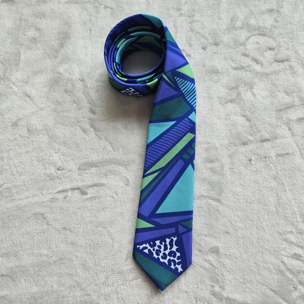Shinesty Geometric Animal Print Skinny Tie Art To Wear Purple Cheetah